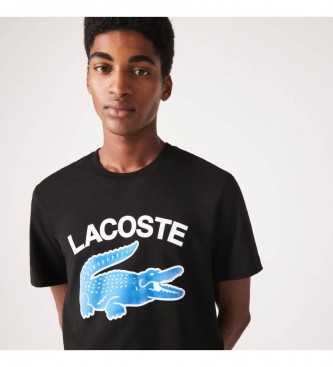 Lacoste T-shirt stampa coccodrillo XL nera