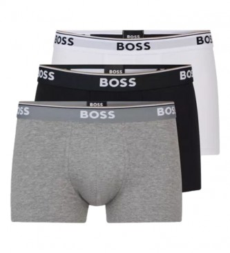 BOSS Confezione da 3 boxer nero, grigio, bianco
