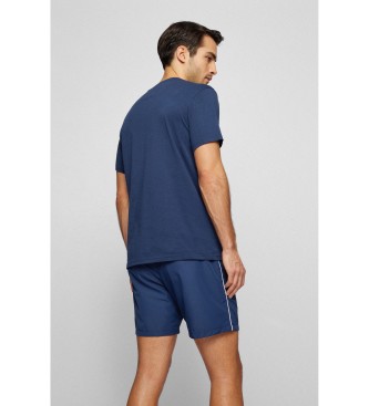 BOSS T-shirt de ajuste relaxado UPF 50 azul