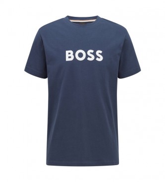BOSS T-Shirt in lockerer Passform UPF 50 blau