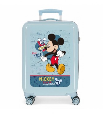 Disney Walizka kabinowa Mickey Road Trip jasnoniebieska -38x55x20cm