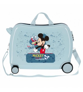Disney Mickey Road Trip kuffert til brn lysebl -38x50x20cm