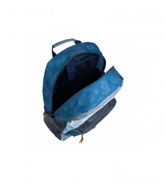 Lois Zaino da donna Casual Design Backpack. Tela Denim stampata 301504 blu -33x43x16cm