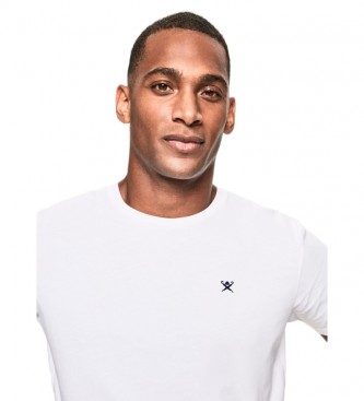 Hackett London Koszulka z białym haftowanym logo 