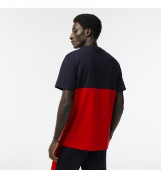 Lacoste T-shirt a blocchi di colore blu navy, rosso