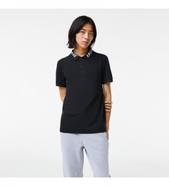 Lacoste Slim fit polo shirt in black stretch pique