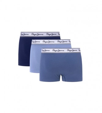 Pepe Jeans Pacote 3 Boxers Azul sólido