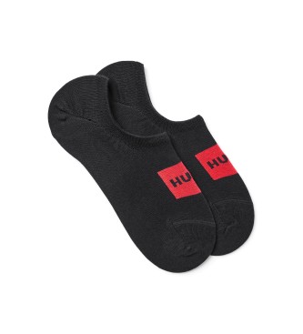 HUGO Pacote de 2 Pares de Meias Invisveis pretas