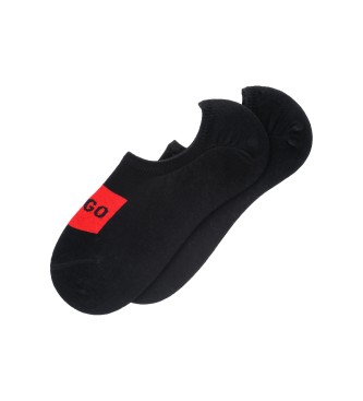 HUGO Pacote de 2 Pares de Meias Invisveis pretas