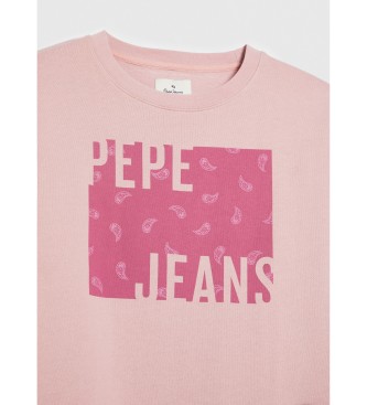Pepe Jeans Sweatshirt Logo Coton rose