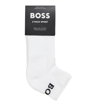 BOSS Confezione da 2 calzini sportivi bianchi