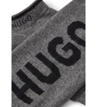 HUGO Pack 2 Pair of Grey Cotton Ankle Socks