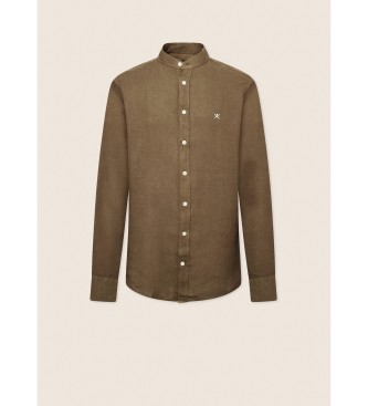 Hackett London Chemise en lin P Fit Slim Slim Vert fonc