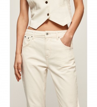 Pepe Jeans Fioletowe spodnie w kolorze białym