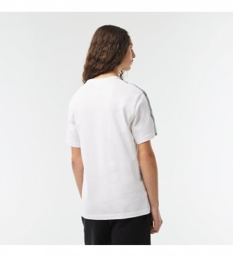 Lacoste Camiseta Regular fit con Raya y logo blanco