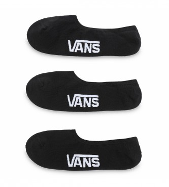 Vans Pacote 3 Meias Invisveis Classic Super No Show Preto