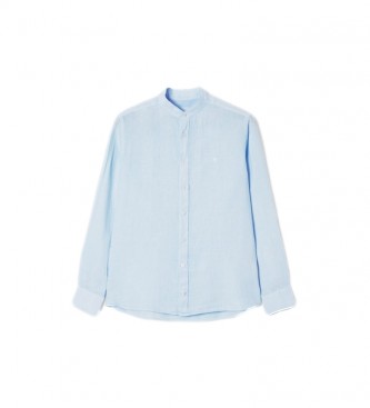 Hackett London Chemise bleue Ps en lin teinte dans la masse