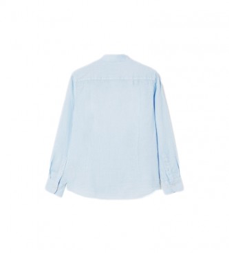 Hackett London Garment Dyed Linnen Ps Shirt blauw