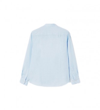 Hackett London Chemise bleue Ps en lin teinte dans la masse