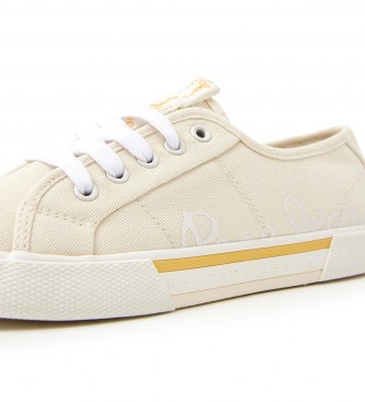 Pepe Jeans Sneakers beige in tela con logo Brady
