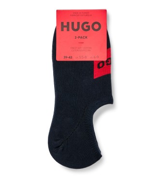 HUGO Pakke med 2 par marinebl Invisible Socks