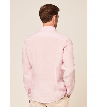 Hackett London Linen Fit Slim Shirt pink