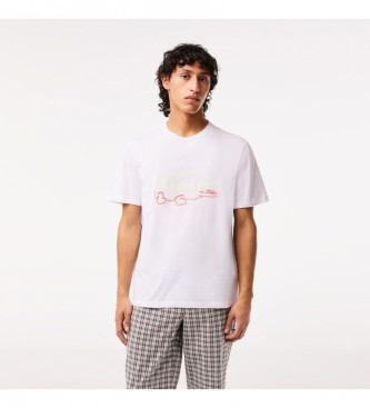 Lacoste Relaxed Fit T-shirt i hvid strik