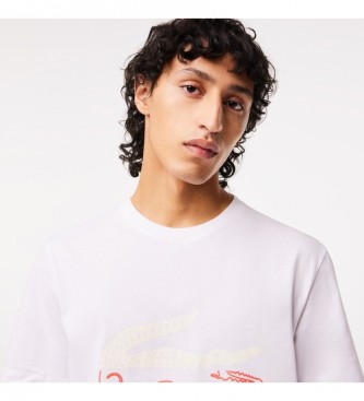 Lacoste Relaxed Fit T-shirt i hvid strik