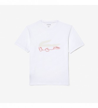 Lacoste Relaxed Fit T-shirt i hvid strik