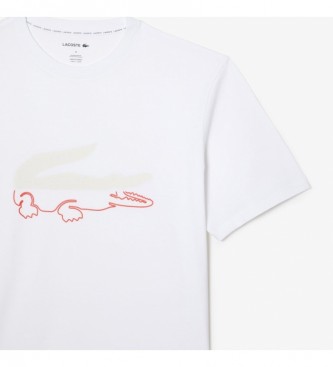 Lacoste Relaxed Fit T-shirt i hvid strik