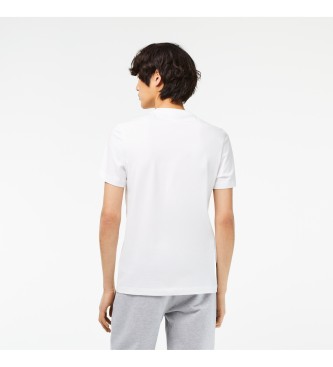 Lacoste Biała koszulka z nadrukiem