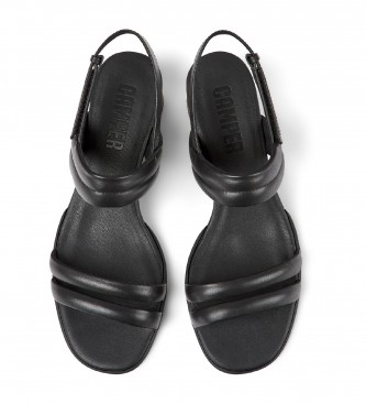 Camper Katie black leather sandals -Height 5,1cm heel