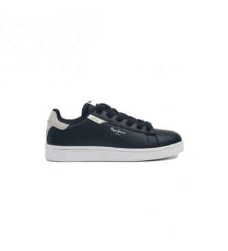 Pepe Jeans Jogador Basic B treinadores de couro da marinha