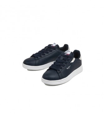 Pepe Jeans Jogador Basic B treinadores de couro da marinha