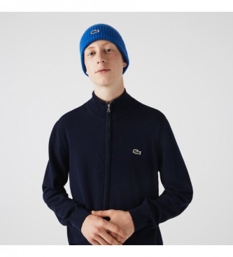 Lacoste Pull  col roul bleu marine
