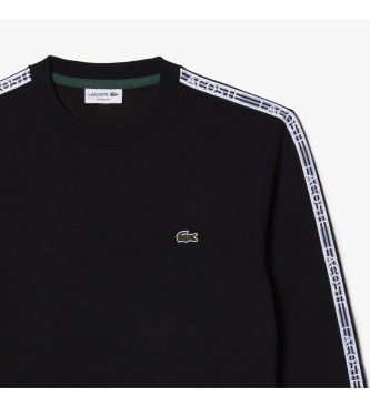 Lacoste Flannel Sweatshirt Listra Logotipo preto
