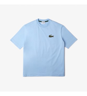 Lacoste T-shirt blu in cotone dal taglio ampio
