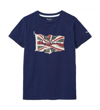 Pepe Jeans T-shirt con bandiera blu navy