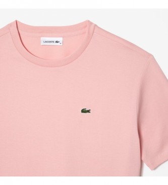 Lacoste Bomulds-T-shirt med rund hals i pink