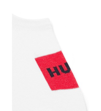 HUGO Lot de 2 paires de chaussettes courtes blanches 