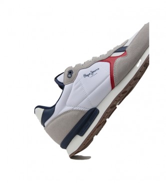 Pepe Jeans Combined leather trainers Brit white