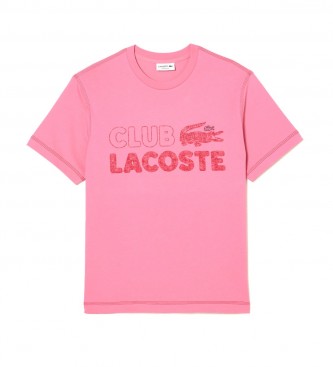 Lacoste Bomulds-T-shirt med pink vintageprint