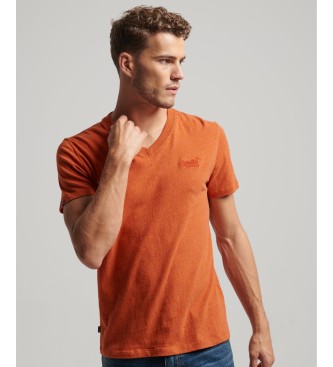 Superdry V-neck t-shirt in organic cotton Essential orange - ESD