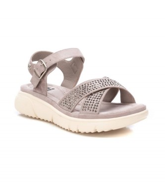 Xti Leren sandalen 141242 grijs