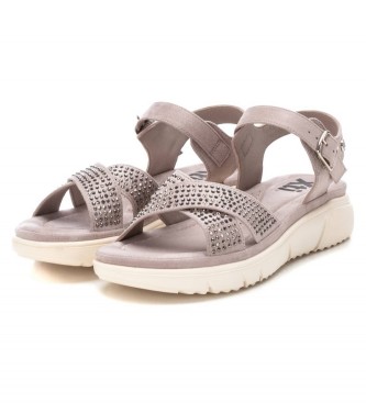 Xti Leren sandalen 141242 grijs