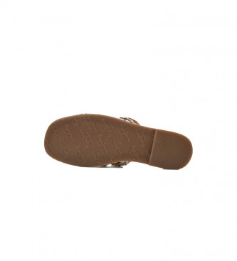 Pepe Jeans Sandalias de Piel Irma Multistraps marrn