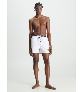 Calvin Klein Costume da bagno corto bianco Intense Power con doppia cintura