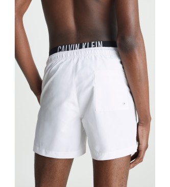 Calvin Klein Fato de banho curto de cintura dupla branca de potncia intensa