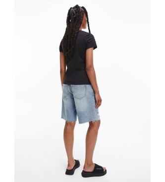 Calvin Klein Jeans Slim T-shirt med logo i kologisk bomuld sort