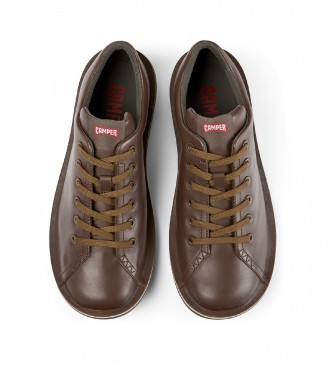 Camper Brown Beetle Leather Shoes